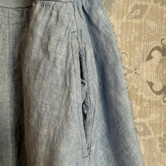Lands' End Light Blue Chambray Linen Maxi Dress - Picture 5 of 9